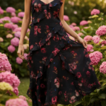 Buy Blue Floral Panel Dress Online – Style with Zerolabel.in